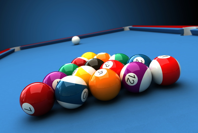 recreational pursuit, sports equipment, billiard balls, relaxation, 8K, pool table, ball, blue, sport, no people, pool - cue sport, multi colored, pool hall