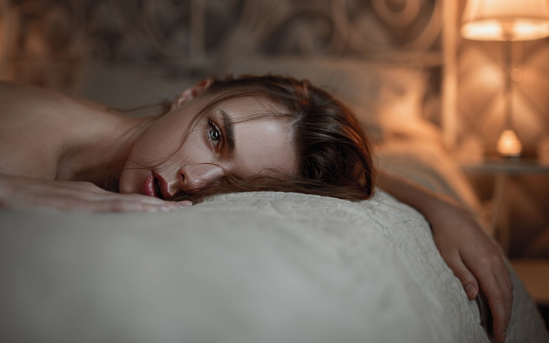 green eyes, Victoria Vishnevetskaya, 720P, Viktoria Vishnevetskaya, in bed