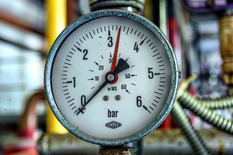 focus on foreground, ad, indoors, 5K, circle, pressure display, equipment, pointer, instrument of measurement, no people, architecture, steel, time, security