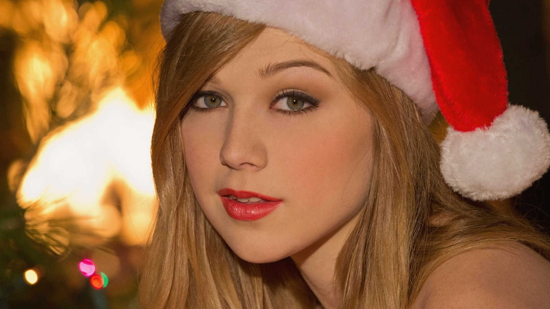 1080P, magazine, babes, blondes, models, alaina, women, santa, christmas, hat, fox