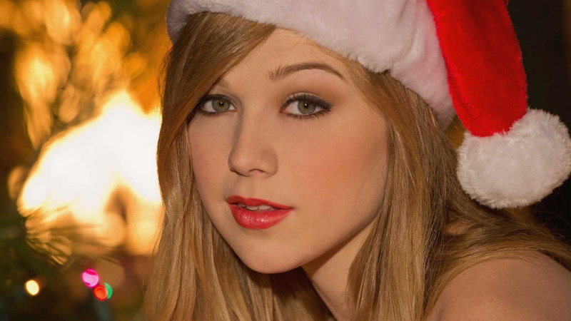 babes, Santa, Alaina, Fox, blondes, models, 1080P, christmas, Magazine, women, hat