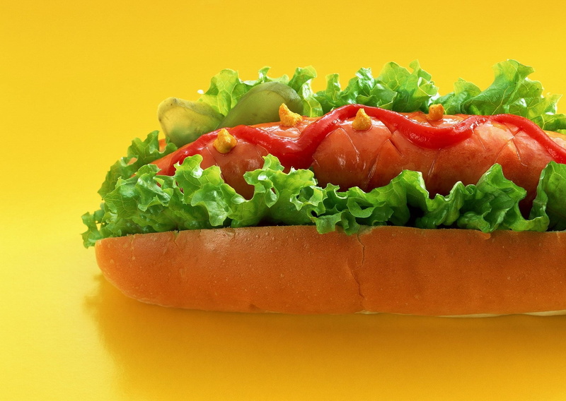 onion, red, lunch, green, vegetable, 720P, beef, ready-to-eat, ketchup, mustard, healthy Eating, hot dog, dinner, tomato, colored background, close-up