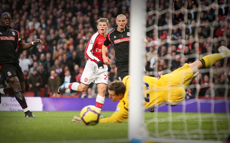 Arsenal FC, soccer, 1080P, hd, stoke, stoke city fc, andrei arshavin, thomas, arsenal, fc, sports, thomas sørensen, srensen, andrei, football, city, art
