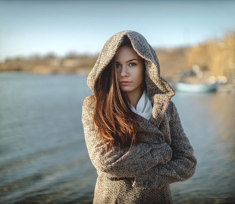 Simeon Kolev, photography, 500px, looking at viewer, Radina, women, coats, 480P