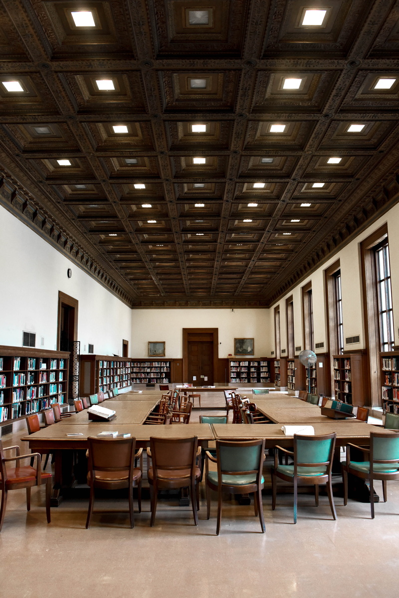 design, old, space, learning, seat, study, shelf, absence, library interior, interior, empty, table, large group of objects, furniture, detroit, architecture
