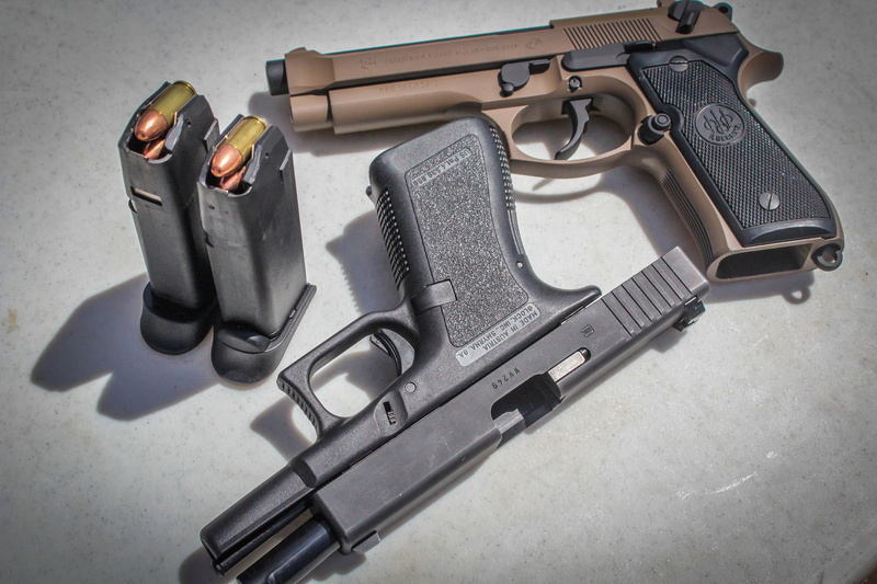 weapons, guns, Glock, Beretta, 1080P