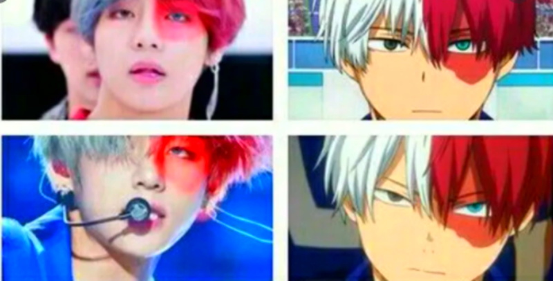Shoto Todoroki, V bts, 4K, anime boys