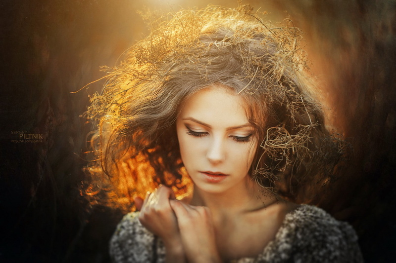 blonde, depth of field, face, Ksenia Malinina, model, women, Sergey Piltnik, 720P, long hair