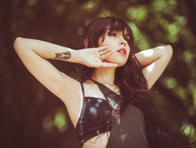 summer, hands, brunette, glamour, waist up, hair, hands behind head, brown Hair, arms raised, one, long Hair, human limb, young Adult, beauty, beautiful