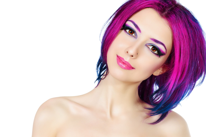5K, women, face, piercing, portrait, dyed hair