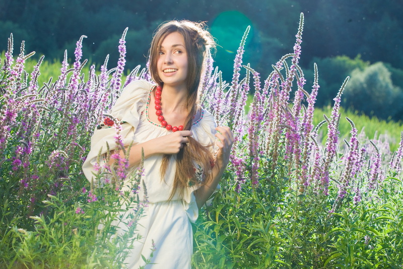 flowering plant, land, Ukrainian, beauty, happiness, woman, hair, lifestyles, hairstyle, beauty in nature, growth, smiling, smile, girl, caressed, nature