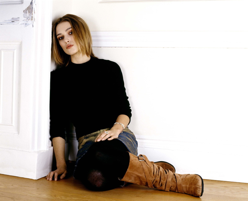 hairstyle, one person, full length, brunette, lifestyles, actress, black stockings, black tops, front view, sitting, young adult, home interior, wood, flooring