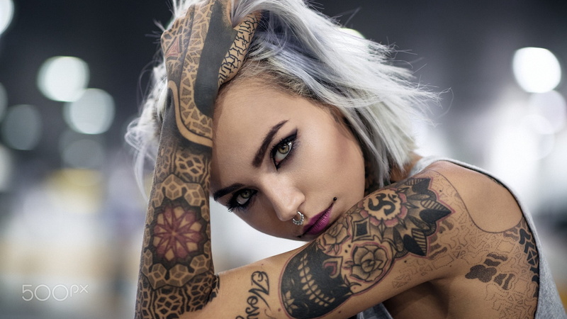 tatuajes, mujer, 2K, piercing, nariz