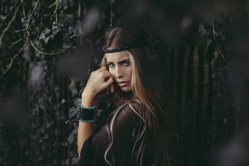 looking at viewer, blue eyes, blonde, David Olkarny, 1080P, Camille Rochette, model, women