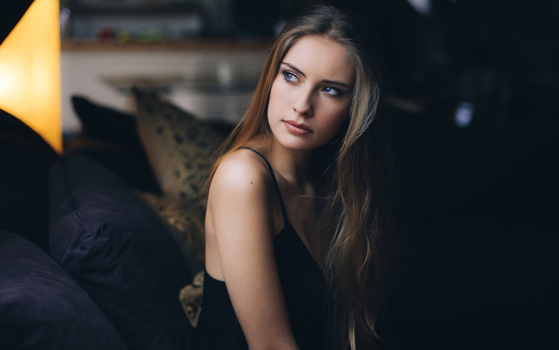 Blonde, portrait, face, women, David Olkarny, 1080P