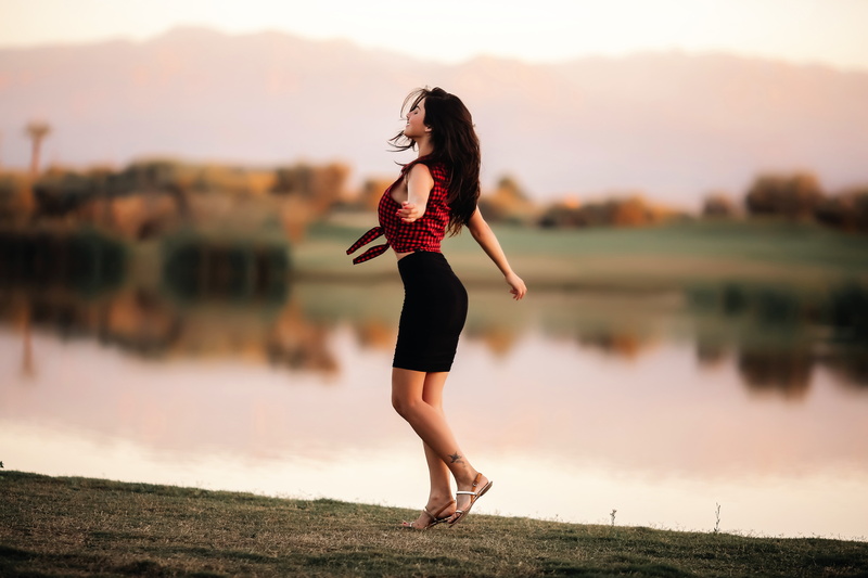 Dancing to freedom, red, figure, sleeveless, 5K, dance, black, David Olkarny, s, skirt, shirt, girl, women