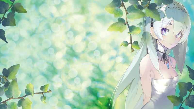 branch, close-up, day, art and craft, growth, leaf, 1080P, Chaika Trabant, representation, plant, green color, low angle view, anime girls, leaves, selective focus