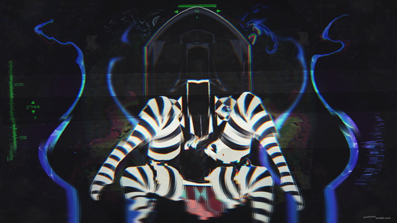 Surreal, glitch Art, stripes, psychedelic, abstract, Spread Legs, Dark, 1080P