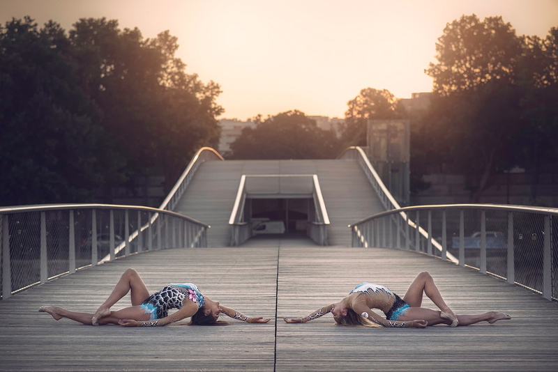 bridge, 1080P, city, Grace, suits, gymnast