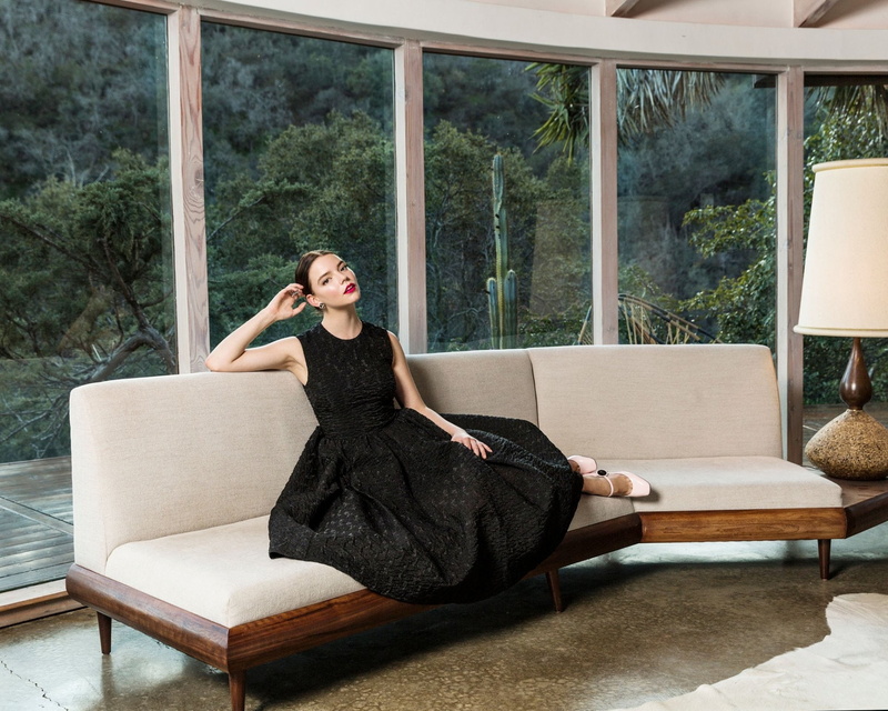 1080P, Actresses, Sofa, Lipstick, American, Actress, Anya Taylor-Joy, Black Dress, Model, Brunette