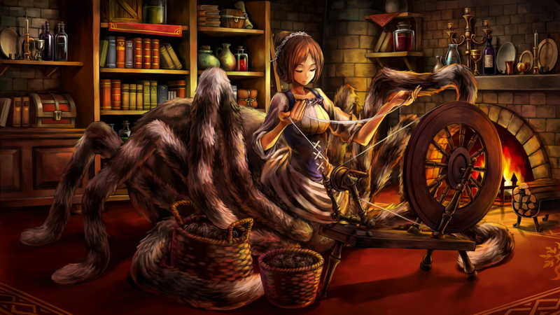 2K, monster girl, maid, fireplace, Dragons Crown