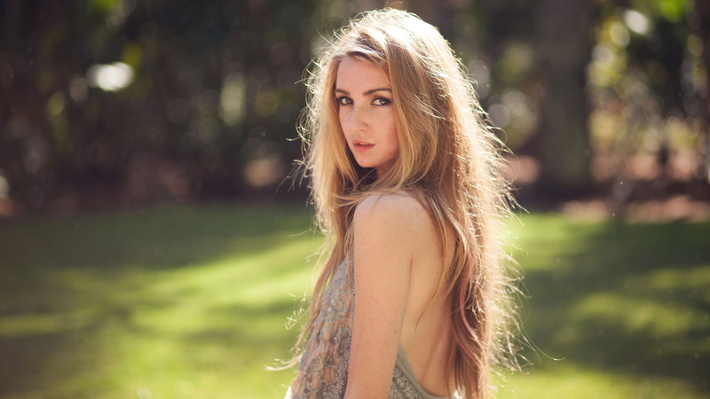 bokeh, 1080P, freckles, women, long hair, hazel eyes, hair, hazel, long, eyes