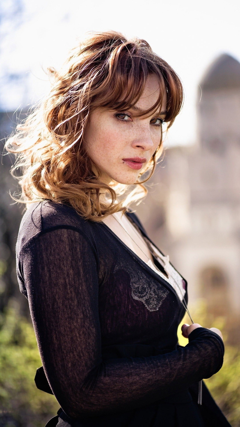 outdoors, beautiful woman, standing, freckles, clothing, portrait, one person, adult, actress, profile view, females, Vica Kerekes, young adult, see-through clothing