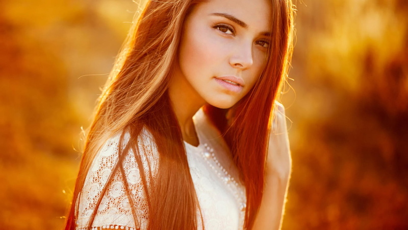 young women, hairstyle, lace, 1080P, emotion, brown eyes, portrait, autumn, model, positive emotion, brunette, hair, sunlight, young adult, outdoors, s