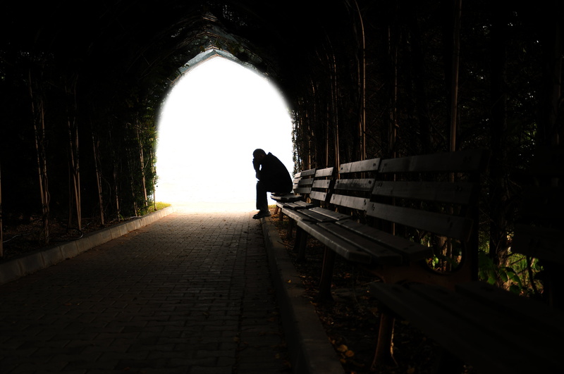 tunnel, back Lit, arch, full length, tree, bridge - Man Made Structure, loneliness, people, females, young Adult, the way forward, autumn, sadness, architecture
