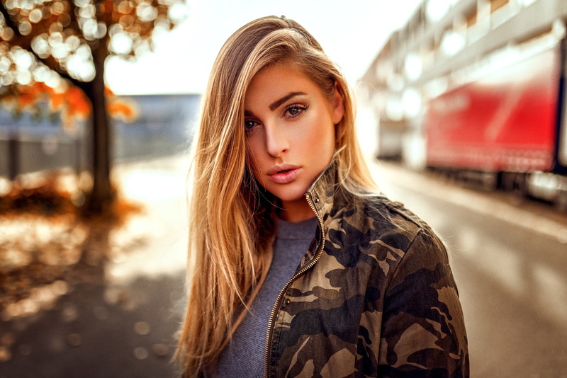 depth of field, portrait, 1080P, face, women, blonde, trees, Miro Hofmann