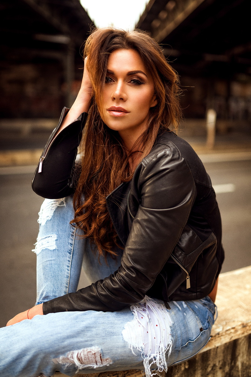 500px, leather jackets, torn jeans, 1080P, long hair, model, urban, women outdoors, women, Miro Hofmann