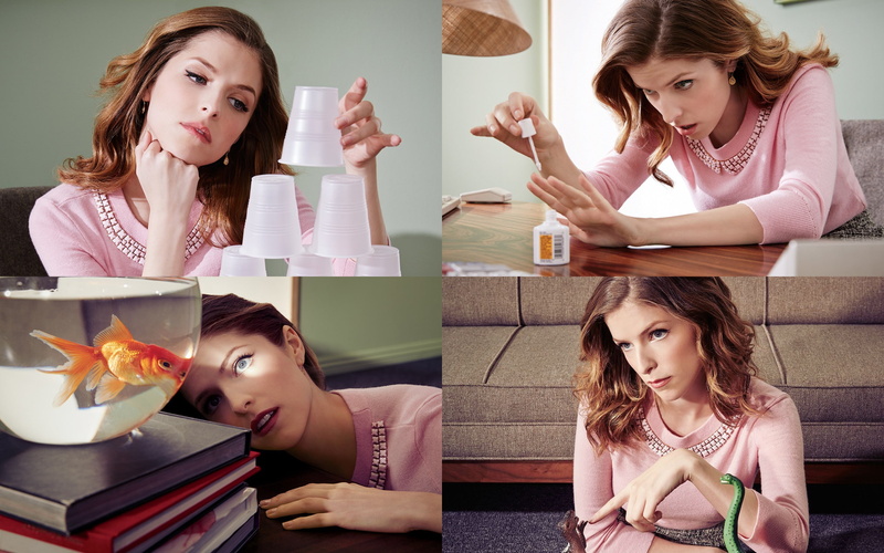 actress, brunette, collage, celebrity, Anna Kendrick, women, 2K