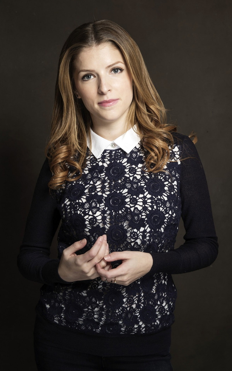 young women, one person, 1080P, young adult, indoors, front view, standing, hairstyle, brunette, three quarter length, portrait, Anna Kendrick, long hair