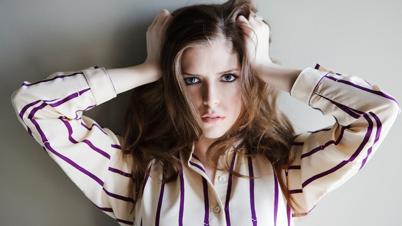 blue eyes, leisure activity, white, Anna Kendrick, looking at camera, hair, shirt, young adult, real people, adult, dress, beauty, one person, lifestyles