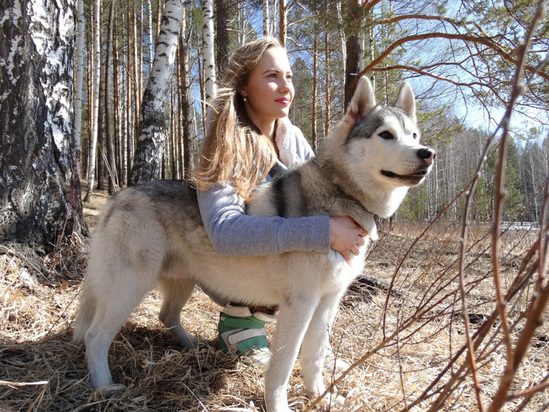 young women, domestic, 2K, outdoors, pets, women outdoors, mammal, animal, young adult, plant, vertebrate, bare tree, animals, one person, forest, domestic animals