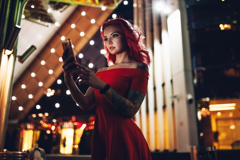 tattoo, portrait, women, 2K, cellphone