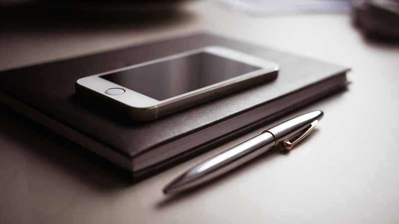 monochrome, phone, pencils, notebooks, iPhone, cellphone, technology, 1080P
