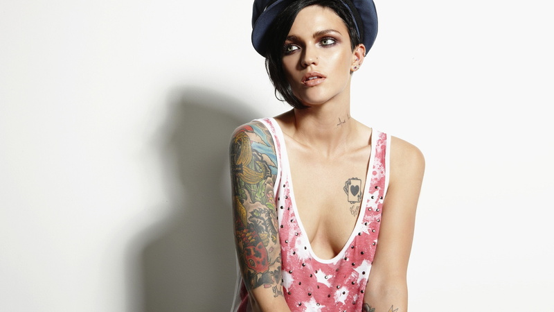 ruby, actress, rose, cleavage, 4K, ruby rose, 3840x2160, women, tattoo