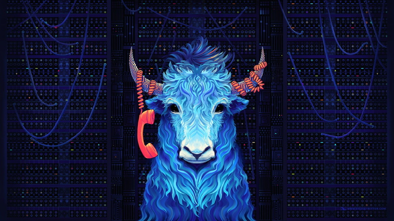 data, body part, digital art, illustration, 1080P, complexity, adult, front view, portrait, telephone, network, one person, computer, yaks, digital composite