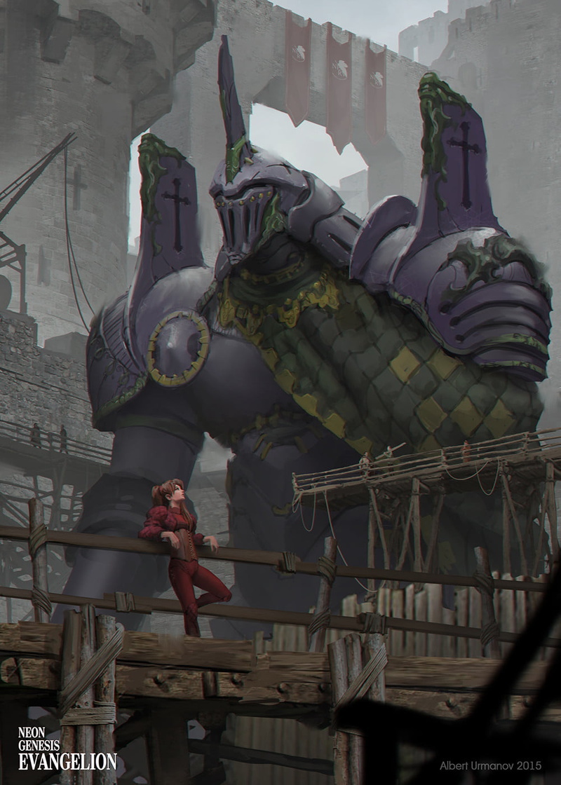 EVA Unit 01, plugsuit, 2D, Neon Genesis Evangelion, Asuka Langley Shikinami, mecha girls, twintails, vertical, mech, 720P, fan art, redhead, long hair