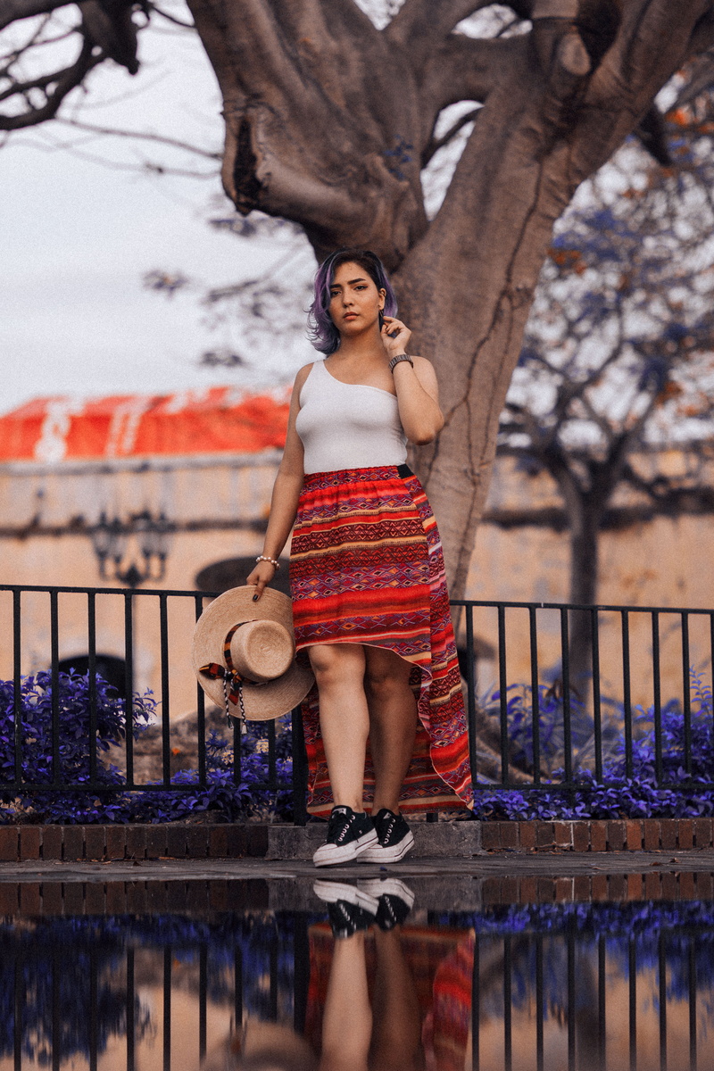 adult, wear, beauty, tree, one person, 5K, person, woman, hairstyle, women, outdoors, standing, clothing, portrait, puddle, young adult, panama, curvy