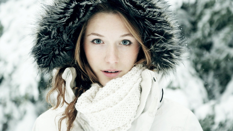 winter, cold temperature, snow, women, hood - clothing, hat, portrait, beautiful woman, women outdoors, 1080P, s, hair, beauty, face, young adult, white