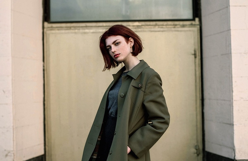 leather jacket, looking, adult, coats, jacket, looking away, contemplation, scarf, leather, young adult, beauty, standing, outdoors, hairstyle, fashion