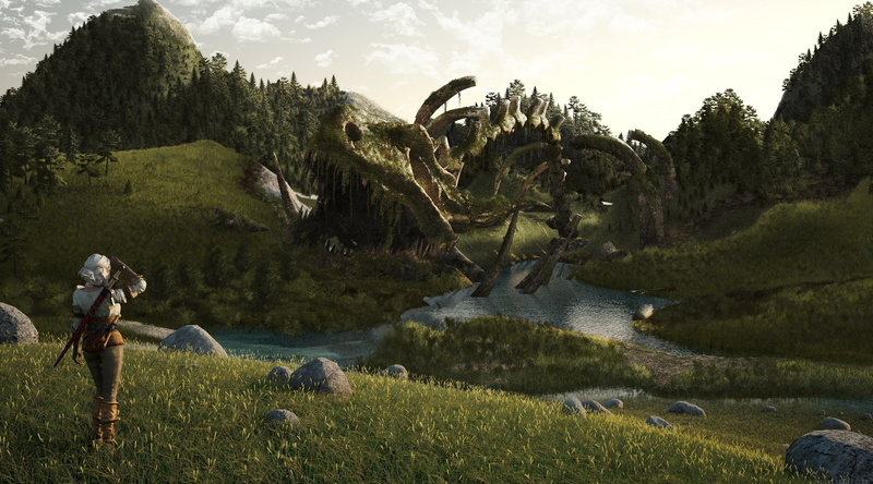 dragon, real people, grass, s, growth, ciri, outdoors, brown, beauty in nature, wolrd, nature, Games, rock, filed, dead giant, plant, leisure activity