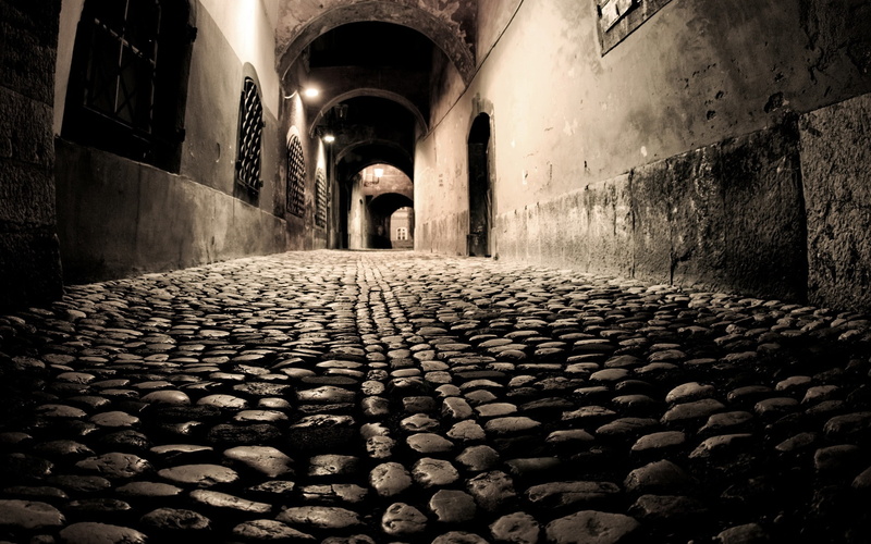 City, 1080P, concrete, corridors, Ancient, gray, Night, Corridor, hallway