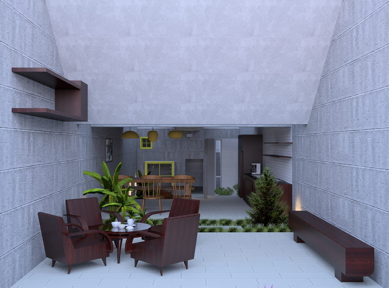 coffee table, architectural design, minimalist, inside, growth, room, seat, chairs, building exterior, wall - building feature, shelf, table, architecture