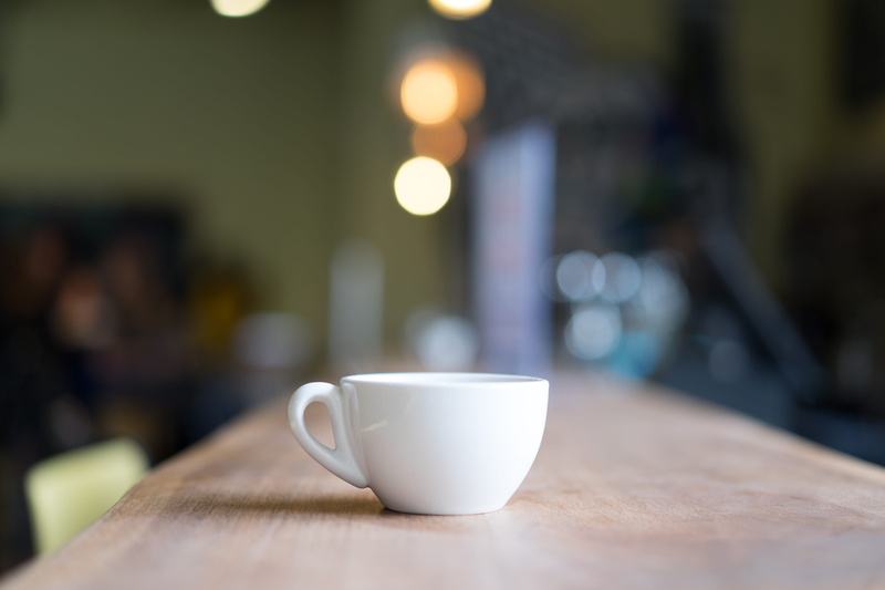 coffee cup, brown, wood - material, ceramic, chair, beverage, surface, teacup, food and drink, tea cup, coffee, light, wooden, 5K, bokeh, focus, cafe