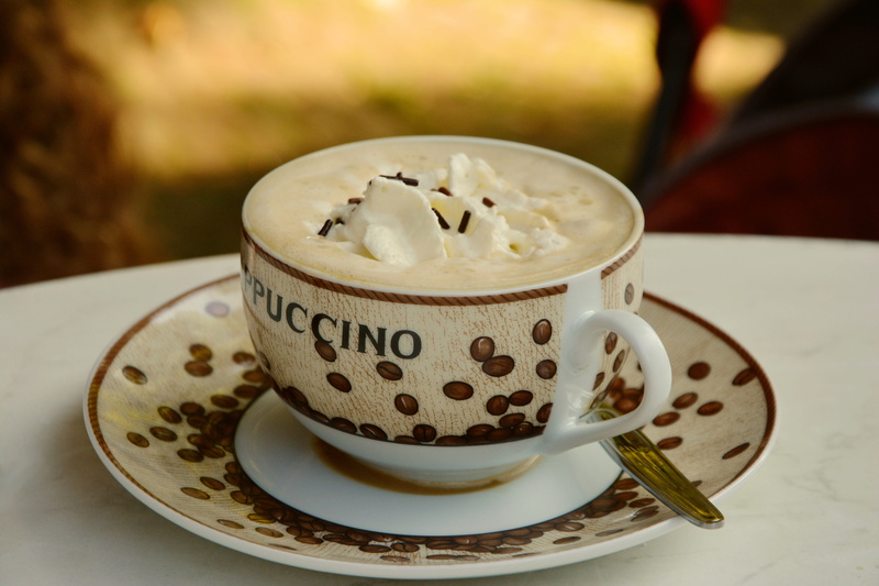 freshness, indoors, coffee - drink, cafe, drink coffee, lighting, text, cozy, crockery, coffee beans, food, focus, hot drink, café au lait, saucer, tea cup