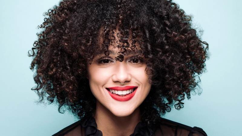 Nathalie, body part, teeth, adult, females, Emmanuel, portrait, toothy smile, k, curly hair, human face, cheerful, studio shot, happiness, beautiful woman