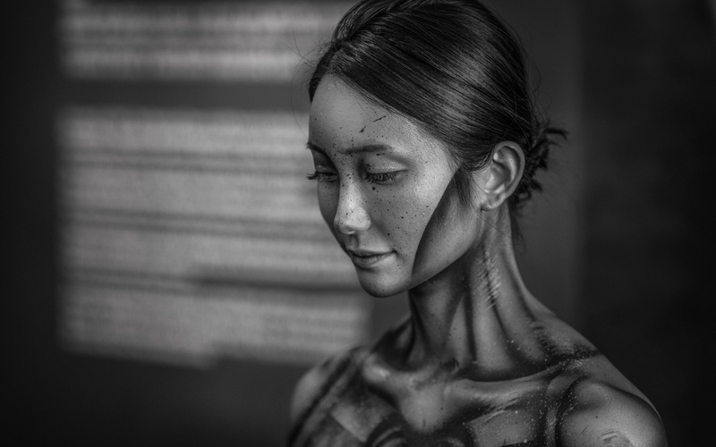 face, monochrome, Joachim Bergauer, 1080P, women, 500px, model